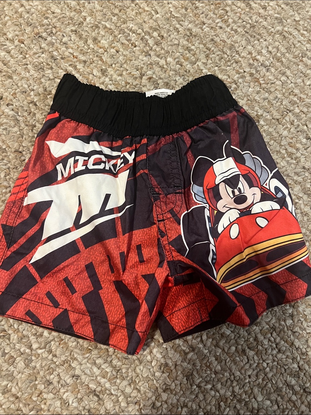 Disney Red and Black Mickey Racing Shorts